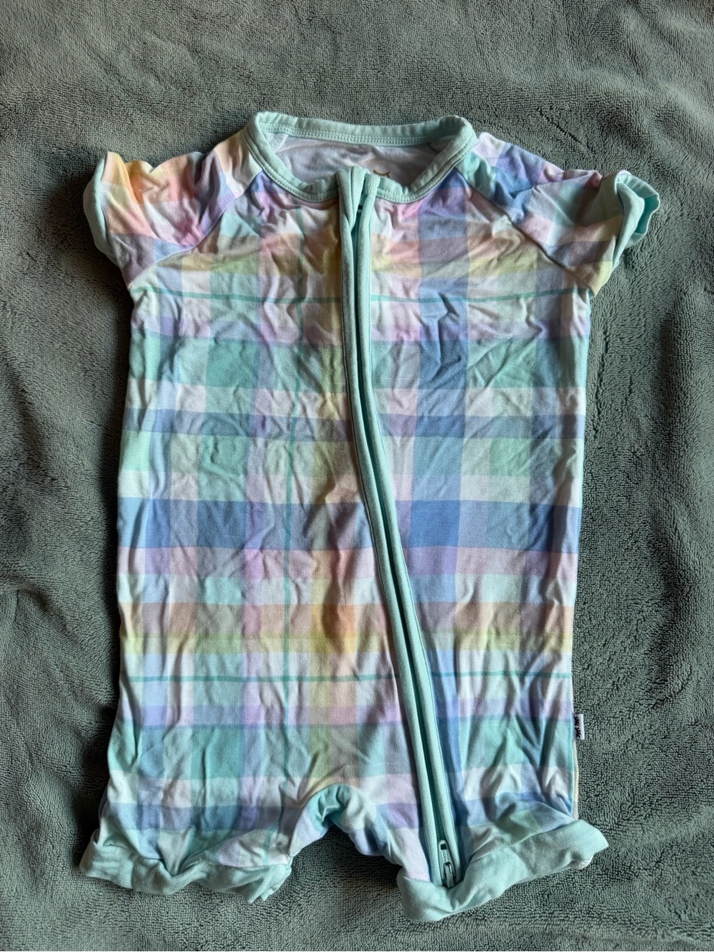 Little Sleepies Shorty Zippie Pastel Plaid